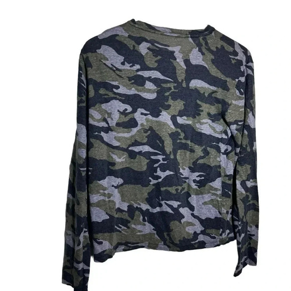 Zadig & Voltaire mens hector Camo Linen T Shirt Long Sleeve size small - Picture 3 of 6